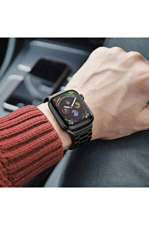 Apple Watch Seri 10 46 mm ile Uyumlu Paslanmaz Çelik Kordon ve Kayış Ayarlama Aparatı 