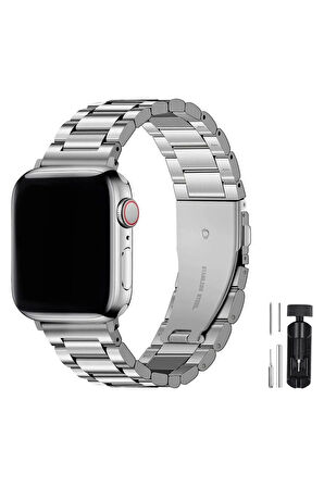 Apple Watch Seri 10 46 mm ile Uyumlu Paslanmaz Çelik Kordon ve Kayış Ayarlama Aparatı 