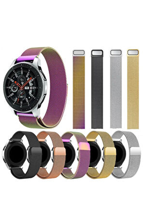Huawei Watch GT 2e 46mm ile Uyumlu Kordon 22 mm Metal Hasır Kordon 