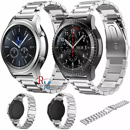 Huawei Watch GT 3 SE ile Uyumlu  22 mm Klasik Çelik Kordon Paslanmaz Kayış