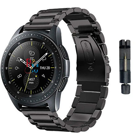 Huawei Watch GT 2 Pro İle Uyumlu  22 mm Klasik Çelik Kordon Paslanmaz Kayış