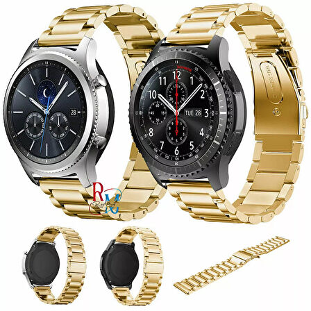 Huawei Watch GT 2 Classic (46mm) İle Uyumlu  22 mm Klasik Çelik Kordon Paslanmaz Kayış