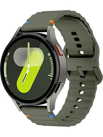 Amazfit GTR 3  GTR 3 Pro İle Uyumlu 22mm Kordon Dalgalı Dikiş Detaylı Silikon Saat Kordonu