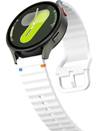 Xiaomi Mi Watch-Mi Watch Color İle Uyumlu 22mm Kordon Dalgalı Dikiş Detaylı Silikon Saat Kordonu