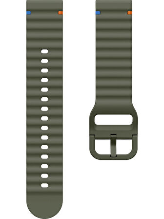 Xiaomi Mi Watch (Yuvarlak Kasa) İle Uyumlu 22mm Kordon Dalgalı Dikiş Detaylı Silikon Saat Kordonu