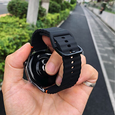 Huawei Watch GT5 Pro 46 mm ile Uyumlu Kordon Stitched Design Spor Kordon 22 mm
