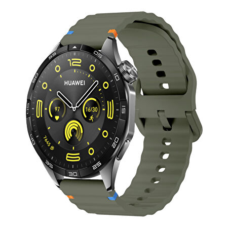 Huawei Watch Gt2 Pro Gt3 Se Elite Gt3Pro Gt4 Gt5 Pro 46mm ile Uyumlu Stitched Design Spor Kordon