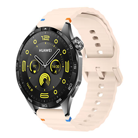 Huawei Watch Gt2 Pro Gt3 Se Elite Gt3Pro Gt4 Gt5 Pro 46mm ile Uyumlu Stitched Design Spor Kordon