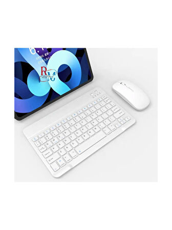 Samsung Galaxy Tab S10 FE Plus 13.1" ile Uyumlu Standlı Kılıf Dokunmatik Kalem ve Klavye Mouse Set