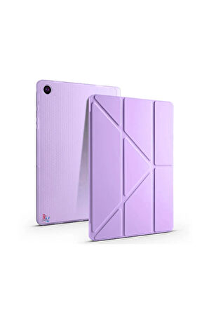 Samsung Galaxy Tab A9 Plus X210 X213 X215 X217 ile Uyumlu Üçgen Standlı Kalem Bölmeli Tablet Kılıf