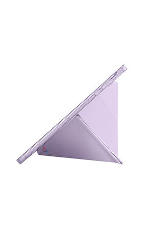 Samsung Galaxy Tab A9 Plus X210 X213 X215 X217 ile Uyumlu Üçgen Standlı Kalem Bölmeli Tablet Kılıf