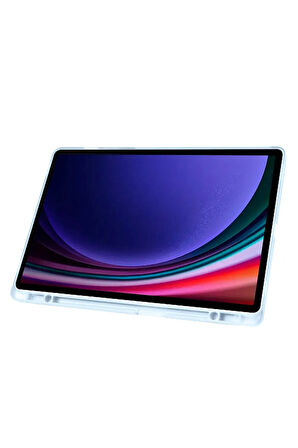 Samsung Galaxy S10 Plus SM-X820 ile Uyumlu 12.4'' Tablet Kılıfı Üçgen Standlı Kalem Bölmeli Kılıf