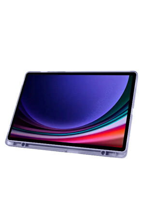 Samsung Galaxy S10 Plus SM-X820 ile Uyumlu 12.4'' Tablet Kılıfı Üçgen Standlı Kalem Bölmeli Kılıf