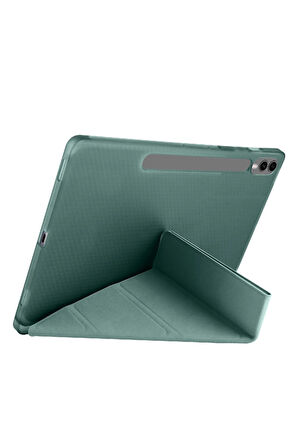 Samsung Galaxy S10 Plus SM-X820 ile Uyumlu 12.4'' Tablet Kılıfı Üçgen Standlı Kalem Bölmeli Kılıf