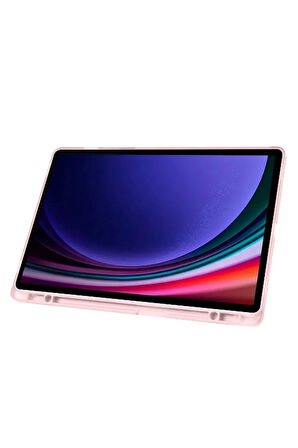 Samsung Galaxy S10 / S9 FE Plus ile Uyumlu 12.4'' Tablet Kılıfı Üçgen Standlı Kalem Bölmeli Kılıf