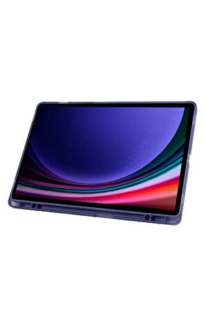 Samsung Galaxy S10 / S9 FE Plus ile Uyumlu 12.4'' Tablet Kılıfı Üçgen Standlı Kalem Bölmeli Kılıf