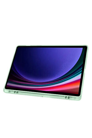 Samsung Galaxy S10 / S9 FE Plus ile Uyumlu 12.4'' Tablet Kılıfı Üçgen Standlı Kalem Bölmeli Kılıf