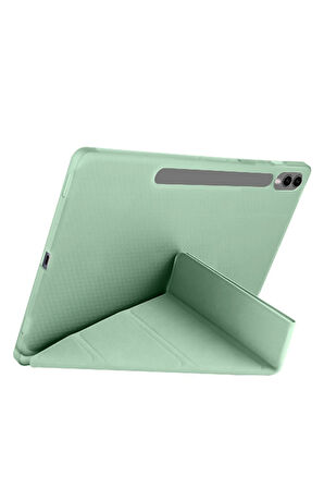 Samsung Galaxy S10 / S9 FE Plus ile Uyumlu 12.4'' Tablet Kılıfı Üçgen Standlı Kalem Bölmeli Kılıf