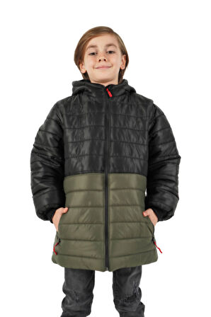 İçi Kürklü Su ve Rüzgar Geçirmez Erkek Çocuk Mont
