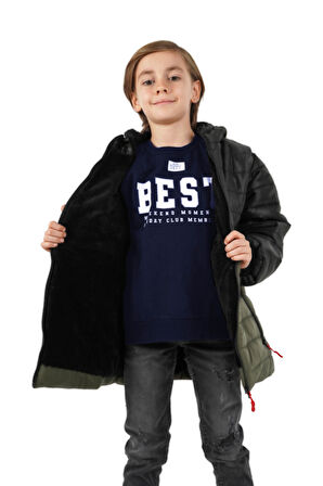 İçi Kürklü Su ve Rüzgar Geçirmez Erkek Çocuk Mont