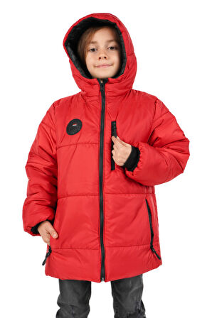 İçi Kürklü Su ve Rüzgar Geçirmez Erkek Çocuk Mont