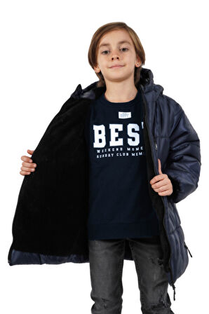 İçi Kürklü Su ve Rüzgar Geçirmez Erkek Çocuk Mont