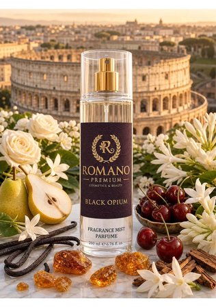 Romano Premium Black Opium Vücut Spreyi 200 ml Kalıcı Parfüm Esanslı