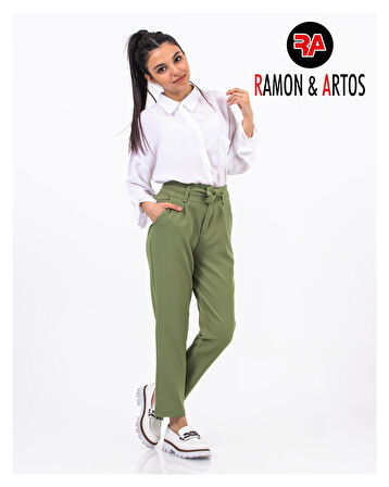 Dabıl Kumaş Düz Duble Paça Kız Çocuk Pantolon 