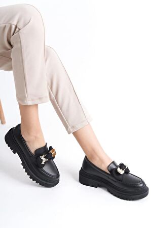 Ramer RM001 Siyah Fiyonk Loafer Klasik Ayakkabı