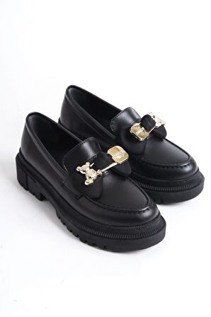 Ramer RM001 Siyah Fiyonk Loafer Klasik Ayakkabı