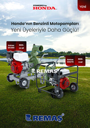 Antrac GX390 İpli 4'' inç Honda Motorlu 13 HP Benzinli Motopomp Su Motoru