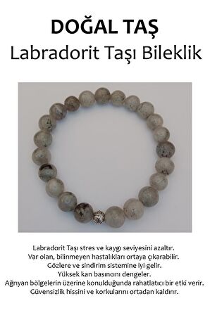 Hakiki Doğal Taş Bileklik - Labradorit Taşı (labradorite)