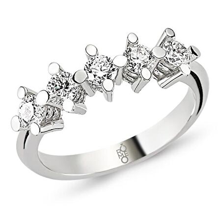 18 Ayar Altın 0.90 Ct Pırlanta Beştaş Yüzük RMY201