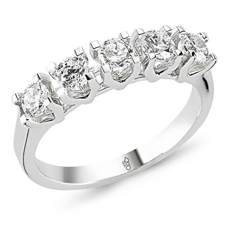 18 Ayar Altın 0.80 Ct Pırlanta Beştaş Yüzük RMY511