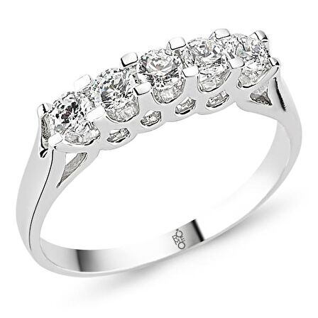 18 Ayar Altın 0.70 Ct Pırlanta Beştaş Yüzük RMY514