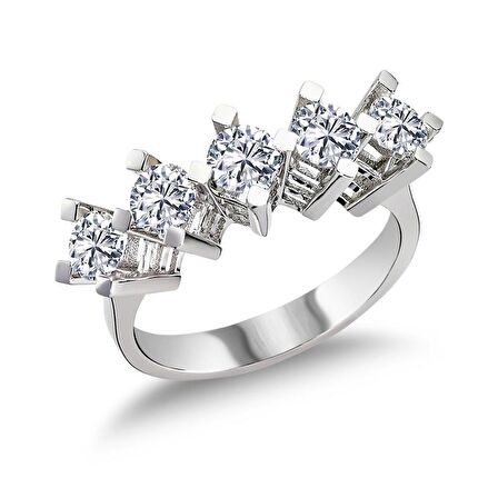 14 Ayar Altın 0.50 Ct Pırlanta Beştaş Yüzük RMY521