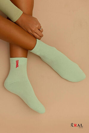 Kadın Çorap 5 Çift Renkli Termal Havlu Kışlık Çorap (ISI EMİCİ)