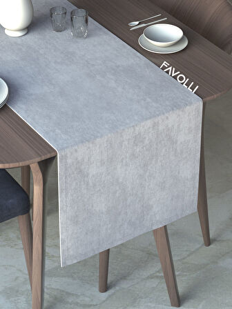 FAVOLLİ Beyaz Renk Kadife Dokulu Runner Dream Series 40 X 140
