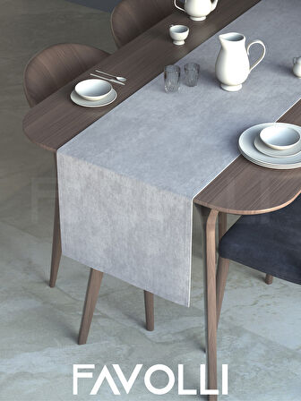 FAVOLLİ Beyaz Renk Kadife Dokulu Runner Dream Series 40 X 140