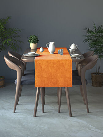 Perle Kadife Dokulu Mandalina Rengi Daily Series Runner 40 X 140