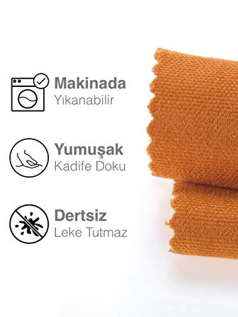 Perle Kadife Dokulu Mandalina Rengi Daily Series Runner 40 X 140