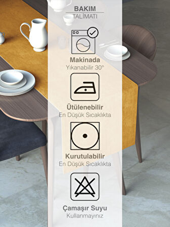 FAVOLLİ Safran Renk Kadife Dokulu Runner Dream Series 40 X 140