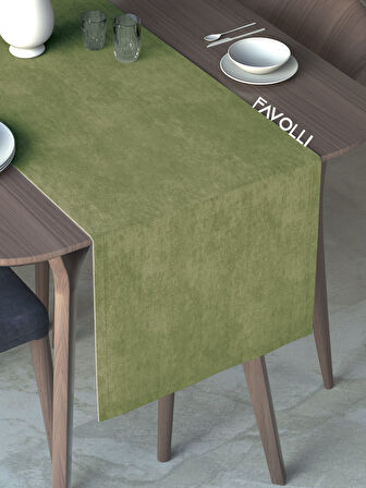 FAVOLLİ Ada Çayı Renk Kadife Dokulu Runner Dream Series 40 X 140