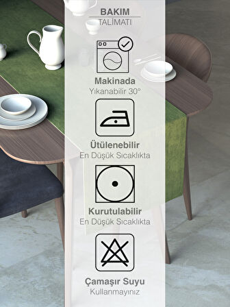 FAVOLLİ Zeytin Yaprağı Rengi Kadife Dokulu Runner Dream Series 40 X 140