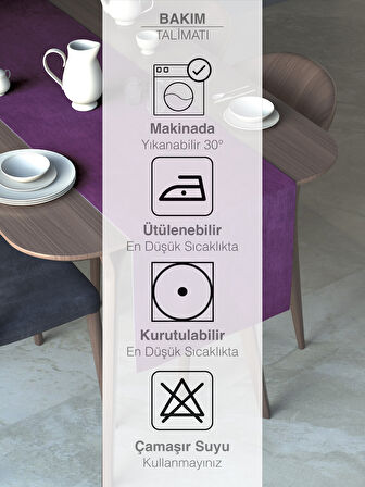 FAVOLLİ Menekşe Moru Rengi Kadife Dokulu Runner Dream Series 40 X 140