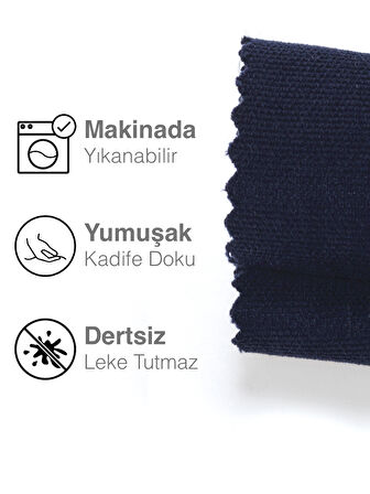 Perle Kadife Dokulu Uzay Mavisi Rengi Daily Series Runner 40 X 140