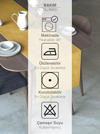 FAVOLLİ Güneş Sarısı Rengi Kadife Dokulu Runner Dream Series 40 X 140