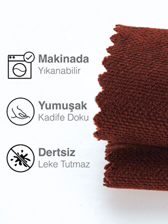 Perle Kadife Dokulu Tarçın Rengi Daily Series Runner 40 X 140