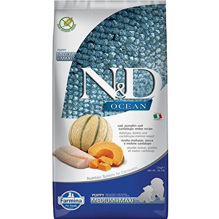 N&D Ocean Morina Balıklı Büyük ve Orta Irk Yavru Köpek Maması 12 Kg