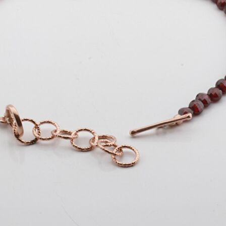 Garnet Taşlı Rose Gold Halhal